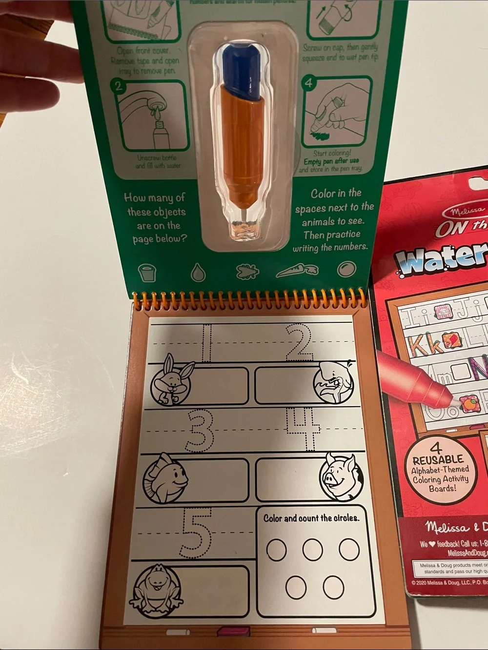 Melissa & Doug On the Go Water Wow Number & Alphabet Water Reveal Pad Set of 2